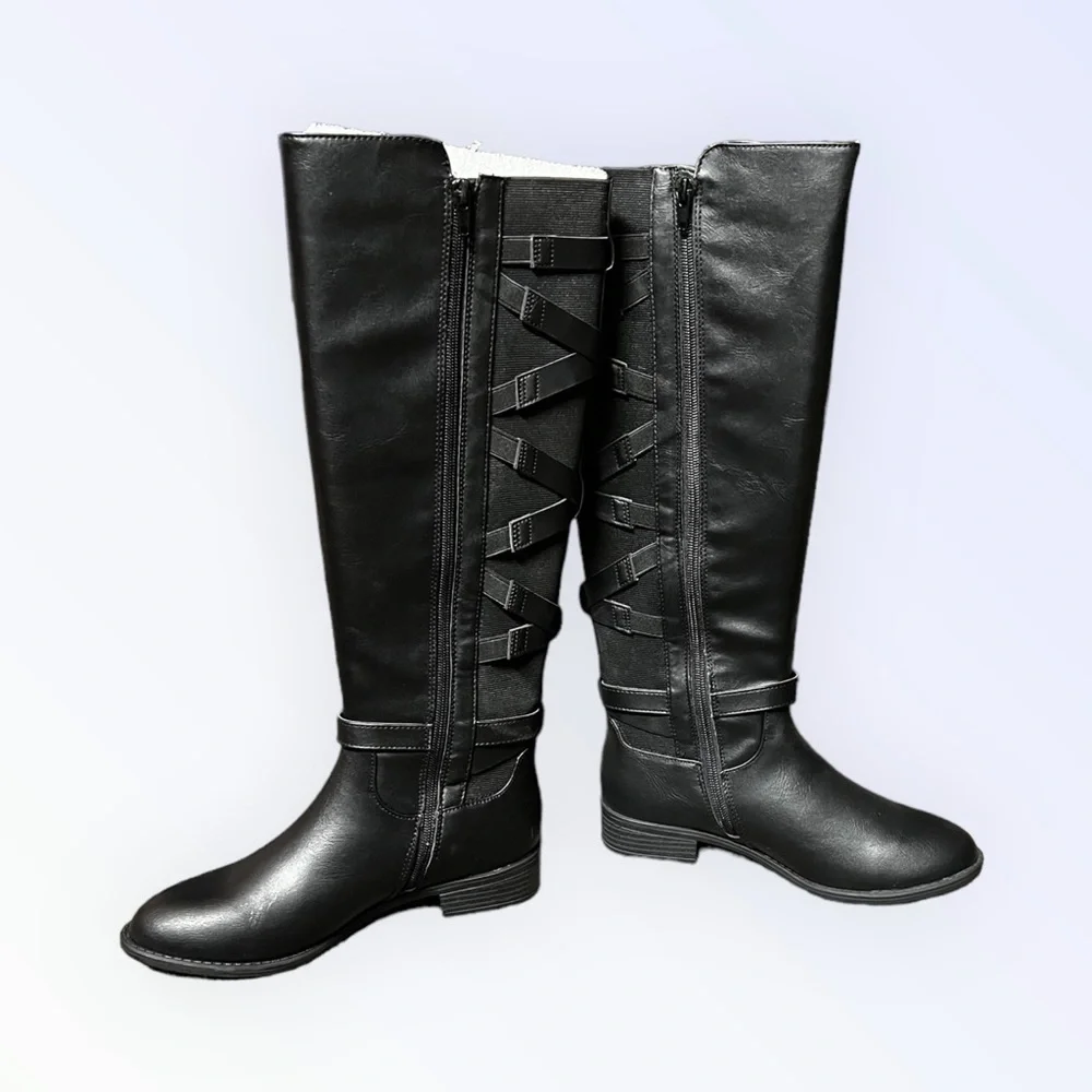 🌻 NEW w/Box Thalia Sodi Veronika Black Over The Knee Riding Boots Size 6.5